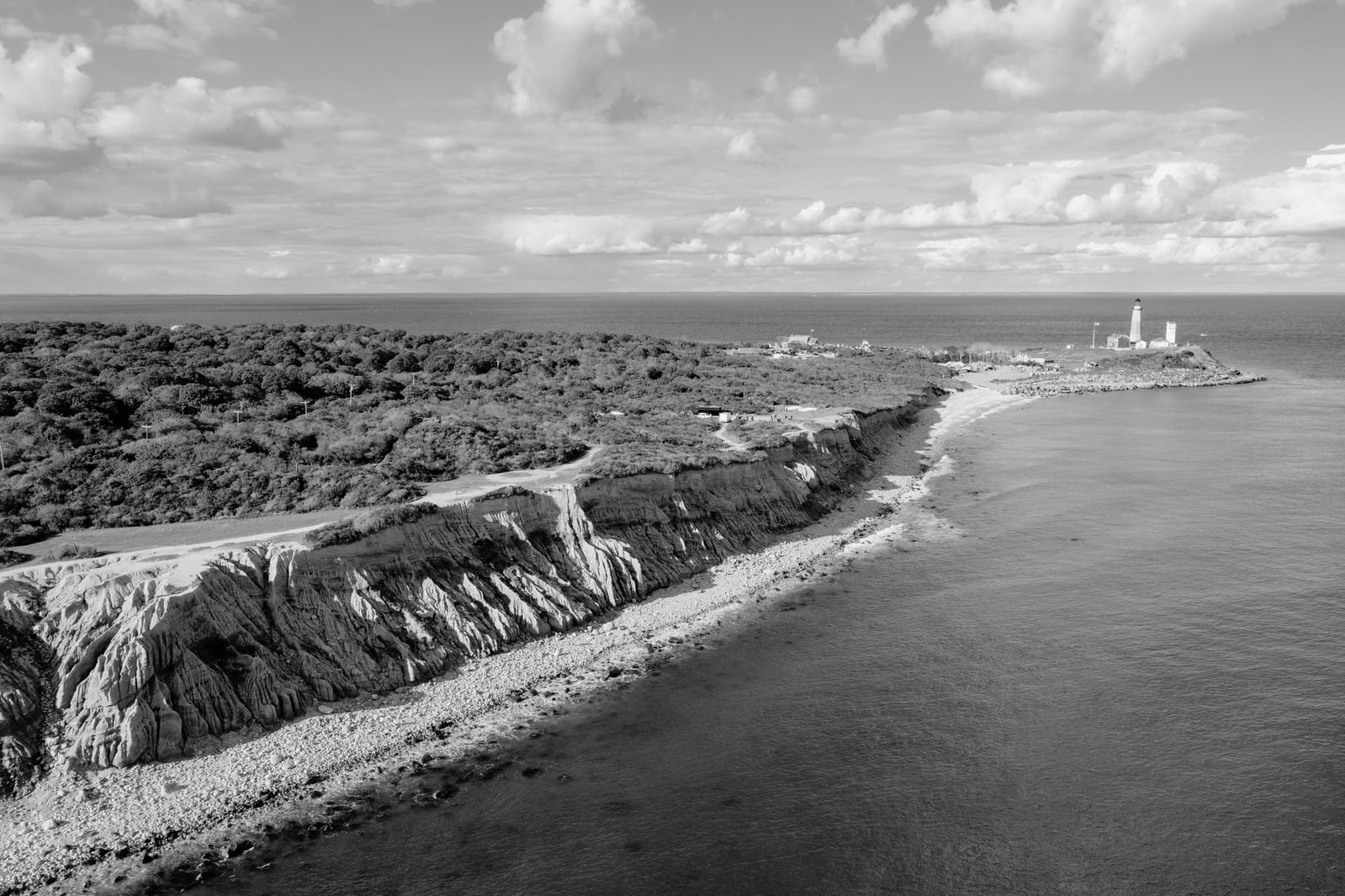 Aerial view of the coastline