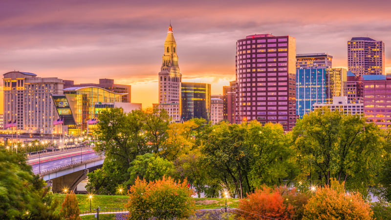 Connecticut city skyline