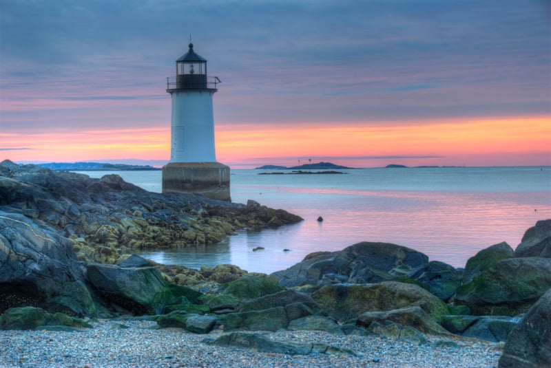 Lighthouse on the Massachusetts coast